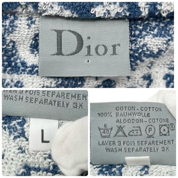 Christian Dior Vintage Trotter Monogram Logo Bathrobe #L Terry Cloth [105820] - Picture 12 of 12